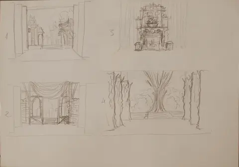 Escenografía de Paco Conesa para «Las alegres casadas»