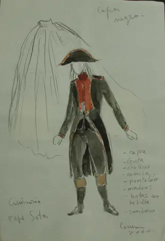 Figurín de Paco Conesa para «A cacatúa verde», 2000