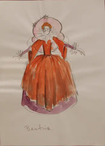 Figurín de Paco Conesa para «Las alegres casadas»