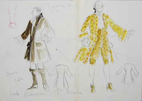 Figurín de Paco Conesa para «Las bodas de Fígaro»