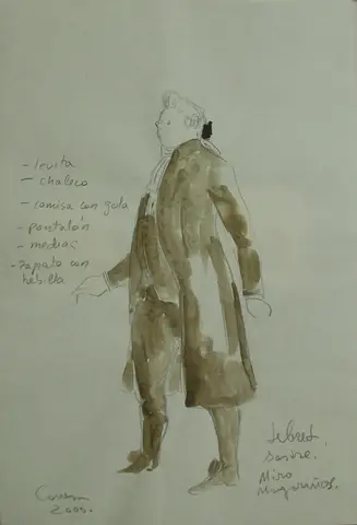 Figurín de Paco Conesa para «A cacatúa verde», 2000