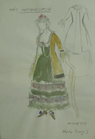 Figurín de Paco Conesa para «A cacatúa verde», 2000