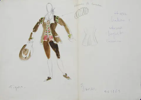Figurín de Paco Conesa para «Las bodas de Fígaro»